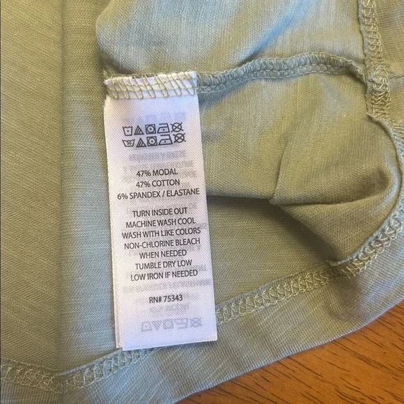 Max Studio Sage Green Short Sleeve Pocket Tee - Picture 7 of 7